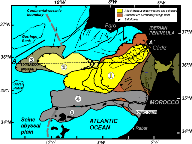 En breves momentos aparecera un esquema geolgico del Golfo de Cadiz