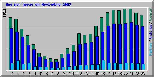 Uso por horas en Noviembre 2007